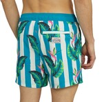 Gulf Stripe Sport Short // Turquoise (XS)