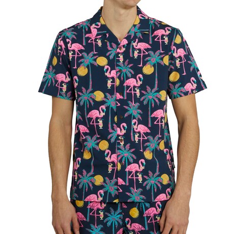 Hows Mai Tie Performance Cabana Shirt // Navy (XS)