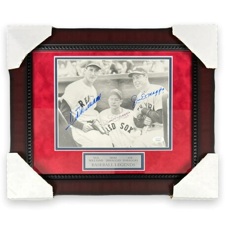 Ted Williams, Joe DiMaggio & Dom DiMaggio // Red Sox + Yankees // Autographed Photograph + Framed