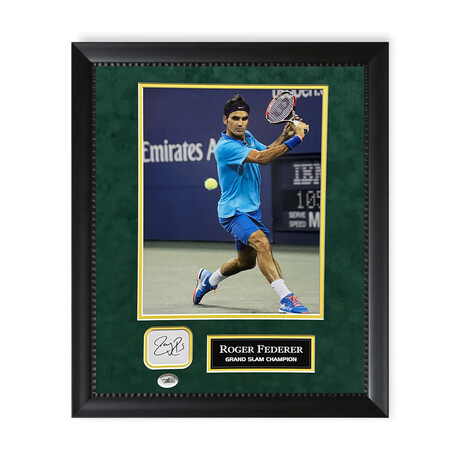 Roger Federer // Autographed Cut Collage + Framed