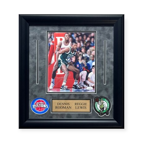 Dennis Rodman & Reggie Lewis // Autographed Photograph + Framed