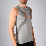 Iron-Ic // Sleeveless T-Shirt // Silver + Gray (L-XL)