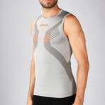 Iron-Ic // Sleeveless T-Shirt // Silver + Gray (S-M)