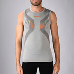 Iron-Ic // Sleeveless T-Shirt // Silver + Gray (L-XL)