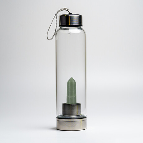 Genuine Green Aventurine Energy Crystal Water Bottle