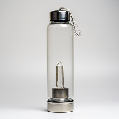 Genuine Clear Quartz Energy Crystal Water Bottle