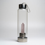 Genuine Rose Quartz Energy Crystal Water Bottle