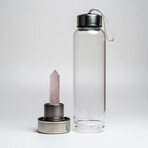 Genuine Rose Quartz Energy Crystal Water Bottle