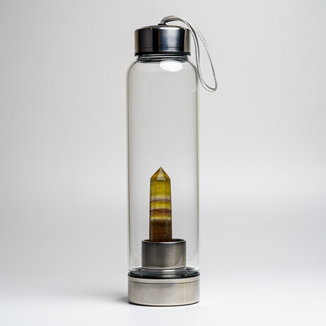 Genuine Yellow Fluorite Energy Crystal Water Bottle