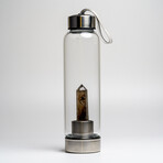 Genuine Smokey Quartz Energy Crystal Water Bottle