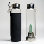 Genuine Green Fluorite Energy Crystal Water Bottle