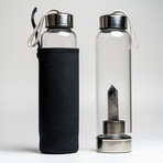 Genuine Quartz with Torumaline Energy Crystal Water Bottle