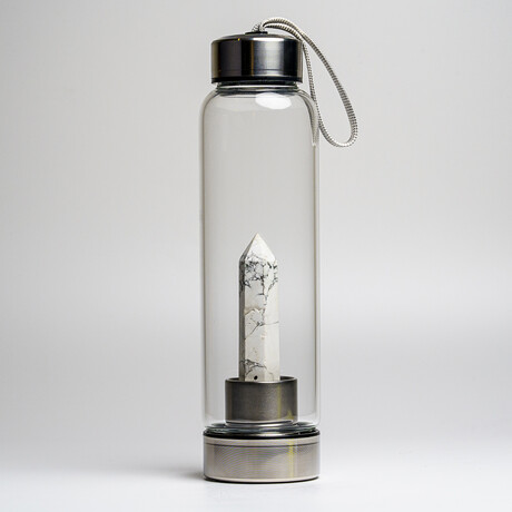 Genuine Howlite Energy Crystal Water Bottle