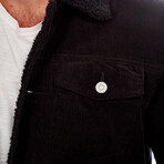 Kolton Corduroy Trucker Jacket // True Black (L)