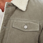 Kolton Corduroy Aviator Jacket // Jade (M)