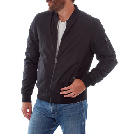 Lewis Sherpa Lined Bomber Jacket // Black (S)