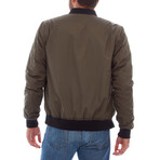 Lewis Sherpa Lined Bomber Jacket // Olive (M)