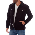 Kolton Corduroy Trucker Jacket // True Black (M)