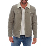 Kolton Corduroy Aviator Jacket // Jade (S)