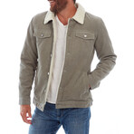 Kolton Corduroy Aviator Jacket // Jade (M)