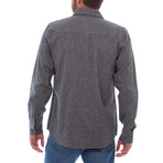 Mason Herringbone Flannel Shirt // Charcoal (S)