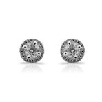 14K White Gold Diamond Stud Earrings II // New