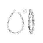 18K White Gold Diamond Earrings // New