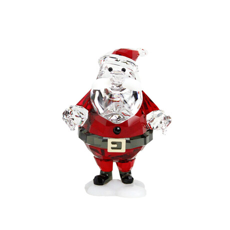 Christmas Holiday Cheers // Santa Claus // Red Crystal Figurine