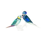 Jungle Beats // Parakeet Couple Fife & Fifer // Crystal Figurine