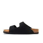 Bali Nubuck Leather Two-Strap Sandal // Black (Euro: 35)