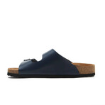 Bali-N Nappa Leather Two-Strap Sandals // Navy (Euro: 40)