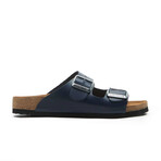 Bali-N Nappa Leather Two-Strap Sandals // Navy (Euro: 39)