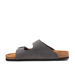 Bali Oiled Leather Two-Strap Sandals // Gray (Euro: 36)