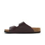 Bali-N Nappa Leather Two-Strap Sandals // Burgundy (Euro: 38)