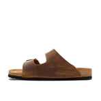 Bali Oiled Leather Two-Strap Sandal // Tan (Euro: 43)