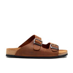 Bali Oiled Leather Two-Strap Sandal // Brown (Euro: 35)