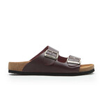 Bali-N Nappa Leather Two-Strap Sandals // Burgundy (Euro: 39)