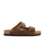 Bali Oiled Leather Two-Strap Sandal // Tan (Euro: 41)