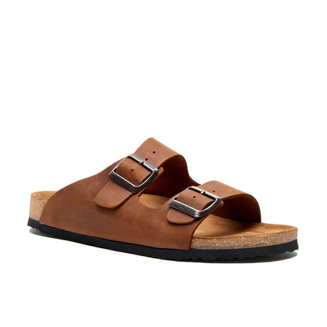 Bali Oiled Leather Two-Strap Sandal // Brown (Euro: 35)