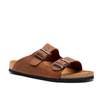 Bali Oiled Leather Two-Strap Sandal // Brown (Euro: 43)