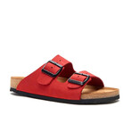 Bali Nubuck Leather Two-Strap Sandal // Red (Euro: 40)