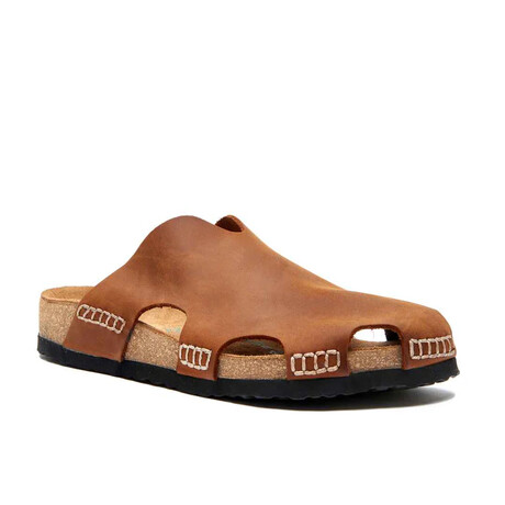 Trudi Oiled Leather Clog Sandal // Brown (Euro: 35)