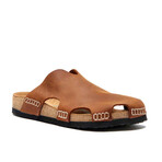 Trudi Oiled Leather Clog Sandal // Brown (Euro: 43)