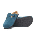 Capri Nubuck Leather Clog Sandals // Navy (Euro: 37)