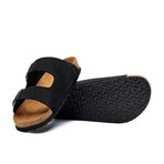 Bali Nubuck Leather Two-Strap Sandal // Black (Euro: 40)