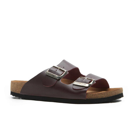 Bali-N Nappa Leather Two-Strap Sandals // Burgundy (Euro: 35)