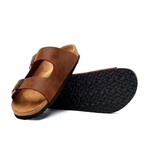 Bali Oiled Leather Two-Strap Sandal // Brown (Euro: 42)