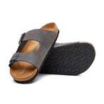 Bali Oiled Leather Two-Strap Sandals // Gray (Euro: 39)