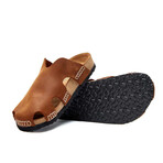 Trudi Oiled Leather Clog Sandal // Brown (Euro: 37)