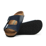 Bali-N Nappa Leather Two-Strap Sandals // Navy (Euro: 41)